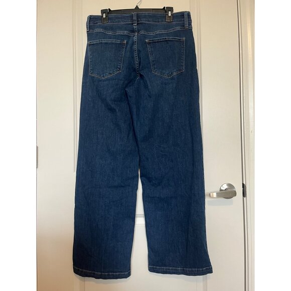 St. Johns Bay Wide Leg Denim Jeans Womens Size 12 High Rise Stretch - Picture 1 of 7